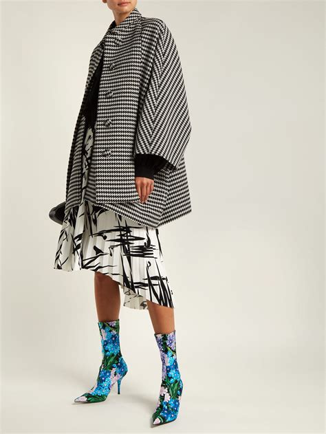 Houndstooth Wool Blend Coat Balenciaga MATCHESFASHION Wool