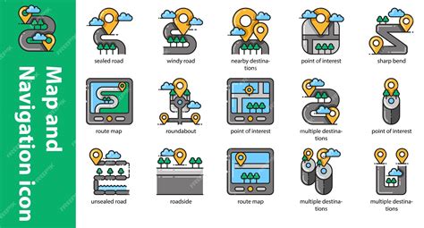 Premium Vector | Free vector map icons