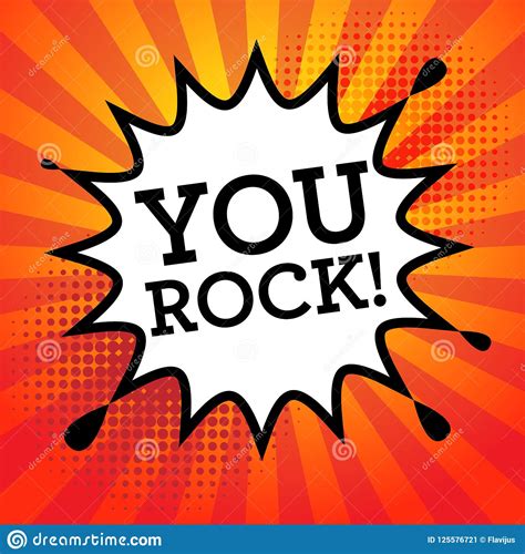 Comic Book Explosion With Text You Rock Stock Vector Illustration Of