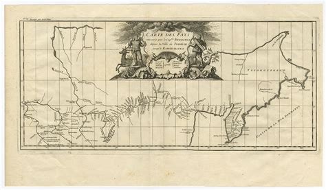 Antique Map of Vitus Bering's Expedition by D'Anville (1737)