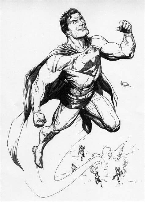 GARY FRANK 2017 INKED SUPERMAN DRAWING