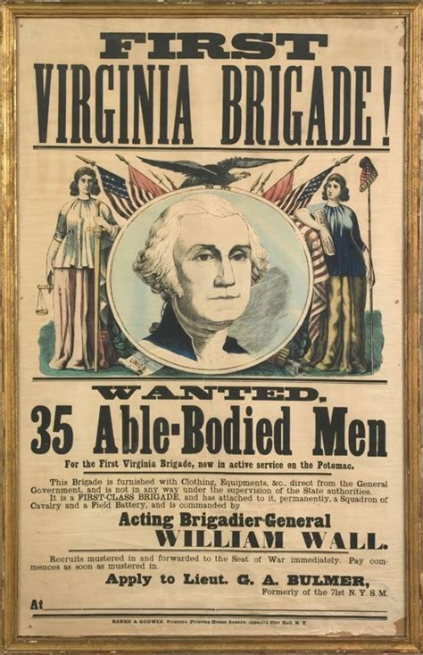 Civil War Recruiting Poster United States Ca 1861 1865  Civil War Photography American