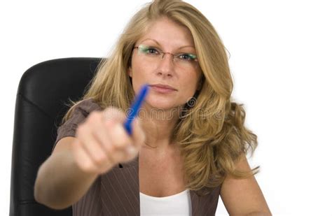 Strict Boss Stock Image Image Of Table Serious Woman