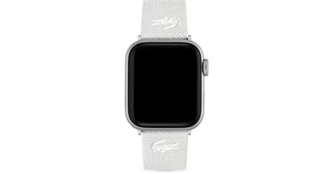 Lacoste Mesh Apple Watch Strap In White For Men Lyst