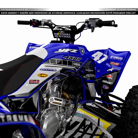 Adhesivos Quad Yamaha YFZ 450R Diseño 60 Aniversario Azul