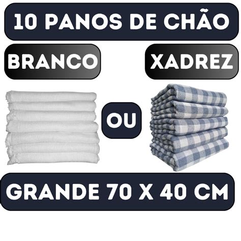 Kit Panos De Ch O Grande X Cm Saco Duplo Xadrez Azul