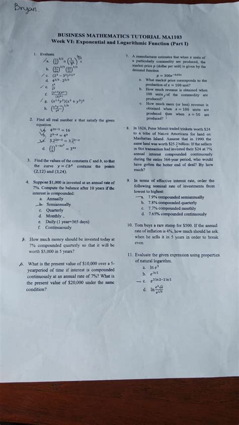 Matematika Bisnis 1 Tutorial 06 MES Consulting