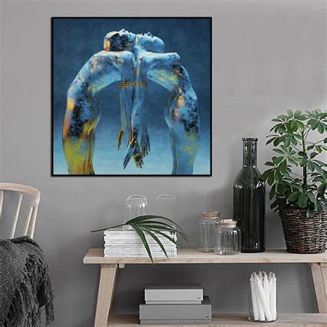 Sexy Nude Couple Stamped Canvas Wall Art Painting Modern Abstractism