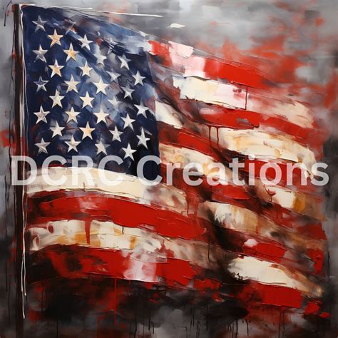 American Flag Oil Painting Digital Print/american - Etsy