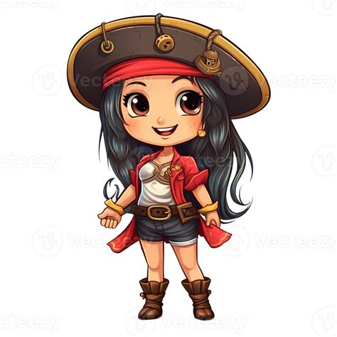 Cute Pirate Girl Clipart Illustration Ai Generative 28753010 Png