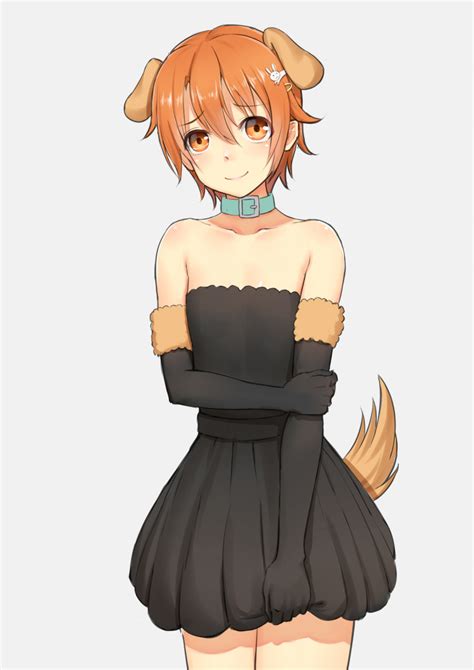 Safebooru 1girl Anarchojs Animal Ears Bangs Black Dress Black Gloves