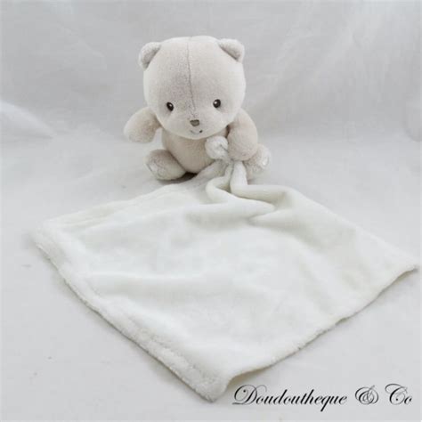 Doudou Handkerchief Bear KIMBALOO Beige Sitting 12 Cm SOS Doudou