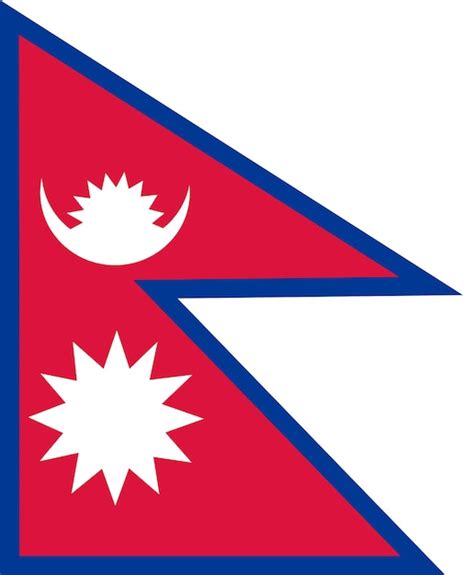 Forma Da Bandeira Do Nepal Bandeira Do Nepal Vetor Premium