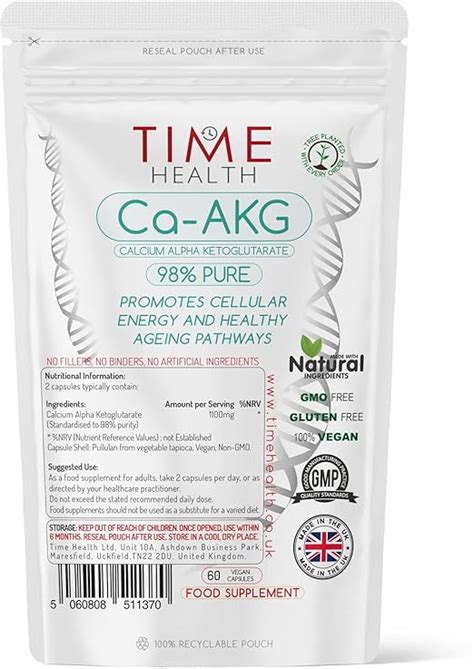 Ca AKG 60 X 550mg Capsules Ultra Pure High Strength Calcium Alpha