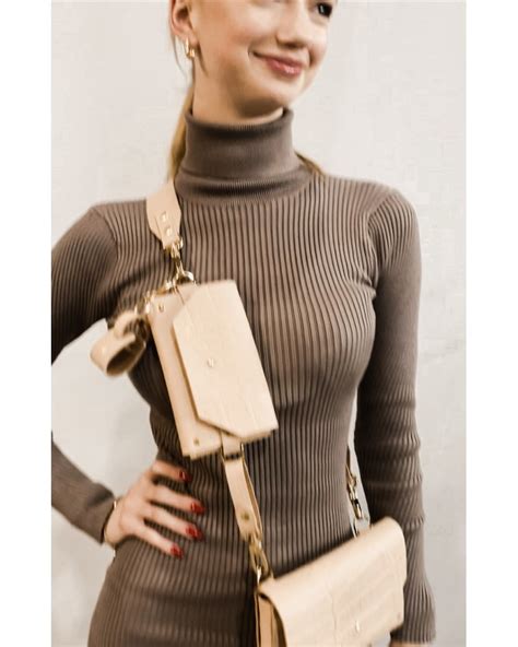 Torebka 2w1 NUDE Crocco Na Szerokim Pasku