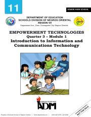 Etech Q M Pdf Empowerment Technologies Quarter Module