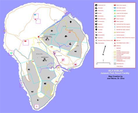 Isla Nublar Map 1993