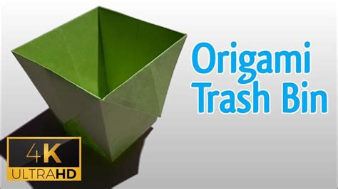 How To Make Origami Trash Bin Easy Paper Trash Bin Tutorial YouTube