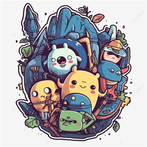 Adventure Time Illustrations Clipart Vector Sticker Design With