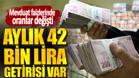 Aylık 42 bin lira getirisi var Mevduat faizlerinde oranlar değişti