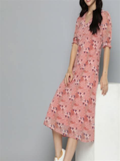 Buy Mast And Harbour Floral A Line Midi Dress With Gathered Detail