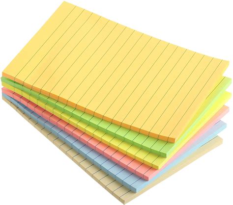 Mr Pen Lined Sticky Notes 4x6 6 Pads 45 Sheetspad Pastel Color