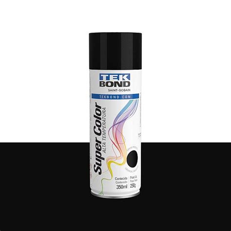 Tinta Spray Alta Temperatura Preto Brilhante Ml Tekbond Guemat