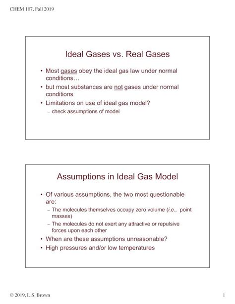 Pdf Ideal Gases Vs Real Gaseschem Chem Tamu Edu Brown Slides