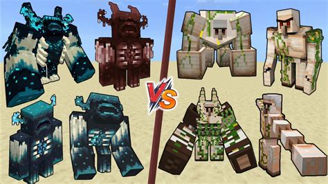 All Wardens Vs All Iron Golems In Minecraft All Mutant Wadens Vs Mutant Iron Golems Youtube