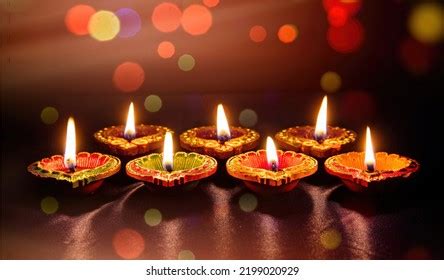 Diwali Deepavali Hindu Festival Lights Clay Stock Photo 2210023265 ...