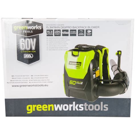 Воздуходувка аккумуляторная ранцевая Greenworks Арт. 2402307 60V ...