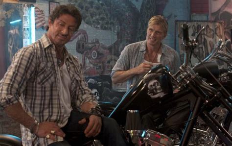 Sylvester Stallone and Dolph Lundgren in The Expendables - The ...