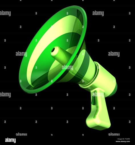 Megaphone Green Communication News Loudspeaker Bullhorn Stylish Broadcasting Message