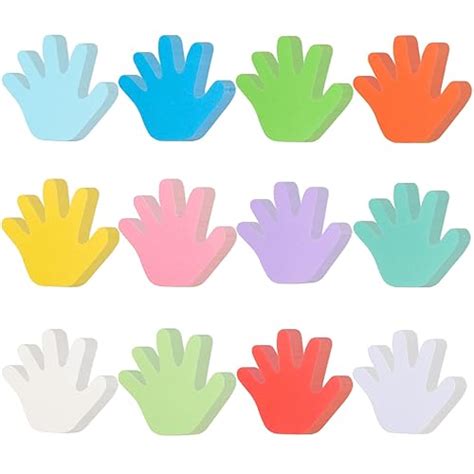 pcs hand cutouts paper hand shape cut outs assorted color handprint
