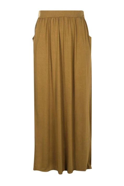 Plus Pocket Front Jersey Maxi Skirt Jersey Maxi Skirts Latest Skirts