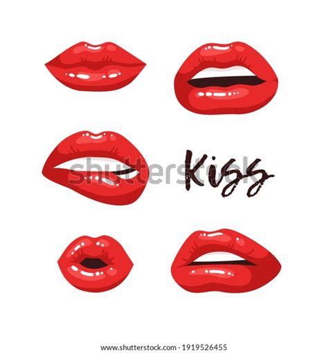 Sexy Female Lips Red Lipstick Vector Stock Vector Royalty Free