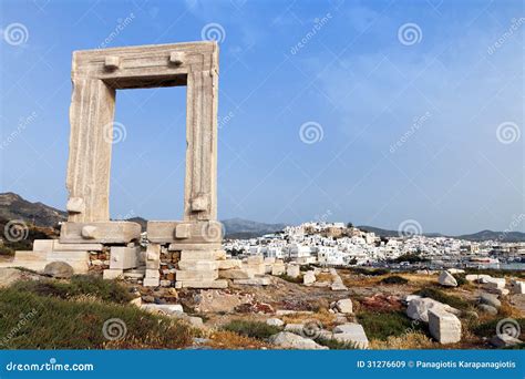 Gate Of Apollon At Naxos Island Greece Stock Image Image Of Journey