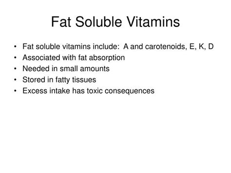 PPT - Fat Soluble Vitamins PowerPoint Presentation, free download - ID ...