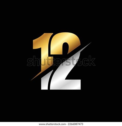 12 Number Luxury Logo Design Template Stock Vector (Royalty Free ...