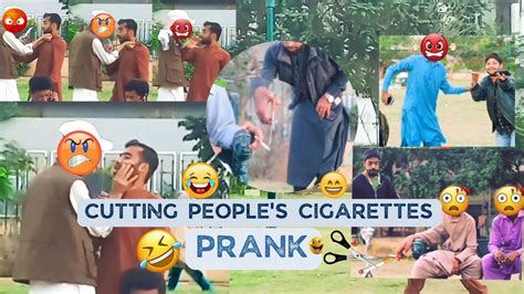 Cutting People S Cigarettes Prank Stop Smoking Prank Entertain