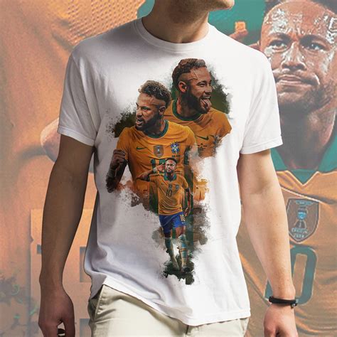 Camiseta Unissex Neymar Jr Copa 2022 Número 10 Seleção Branca Camisa