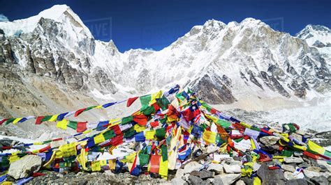 Prayer Flags Mount Everest Trek Nepal Stock Photo Dissolve