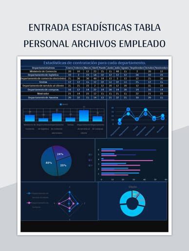 Plantilla de Excel Entrada Estadísticas Tabla Personal Archivos