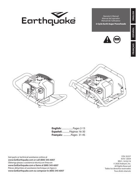 Earthquake E43™ 1 Man Earth Auger Operators Manual Manualzz