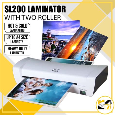 Officom A4 Laminator SL200 Hot And Cold Laminating Machine Two Rollers Laminator Shopee