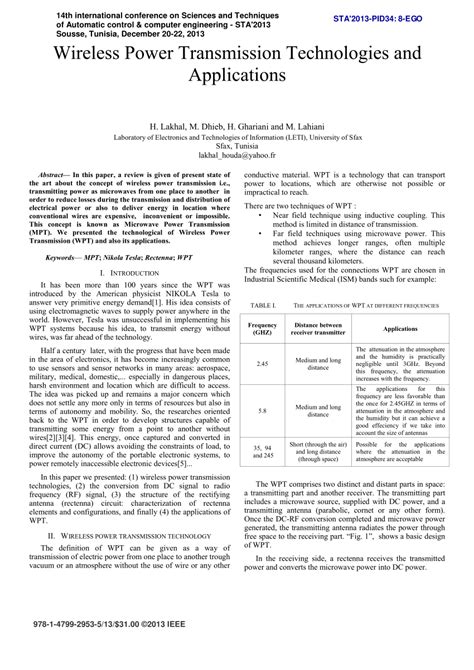 (PDF) Wireless power transmission technologies and applications