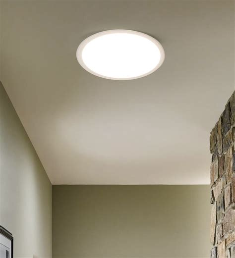 Buy Warm White 15 Watts LED Polycarbonate Round Panel Light By Syska At