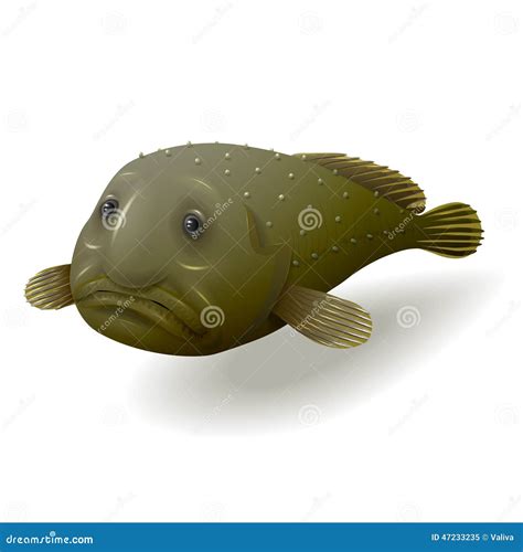 Blob-Fish Vector Hand Drawing Illustration In Black Color ...