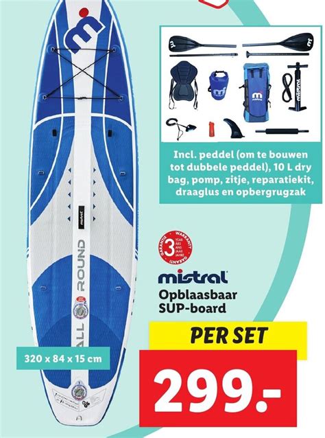 Mistral Opblaasbaar Sup Board X X Cm Aanbieding Bij Lidl