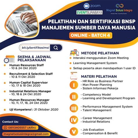 Pelatihan Dan Sertifikasi Bnsp Manajemen Sumber Daya Manusia Online